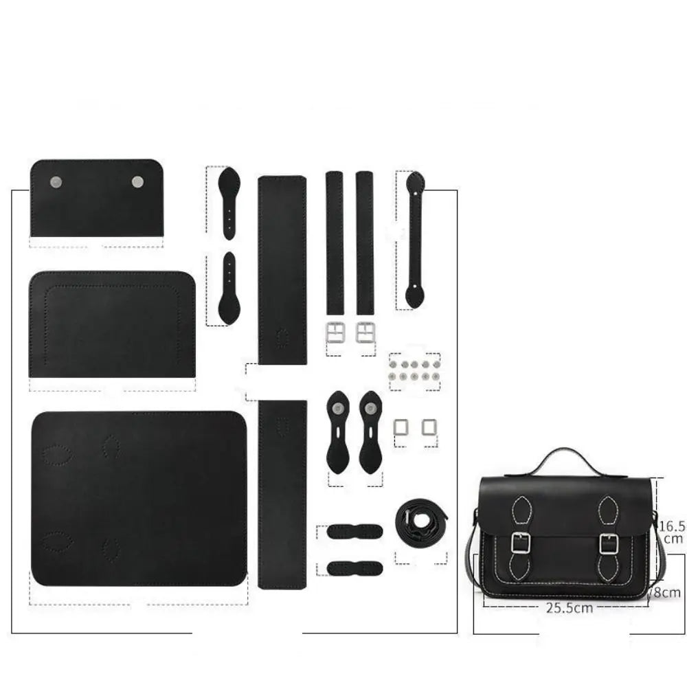 New PU Leather DIY Material Bag 10 Colors DIY Cambridge Messenger Bag Hand-stitched Self-made Bag Women