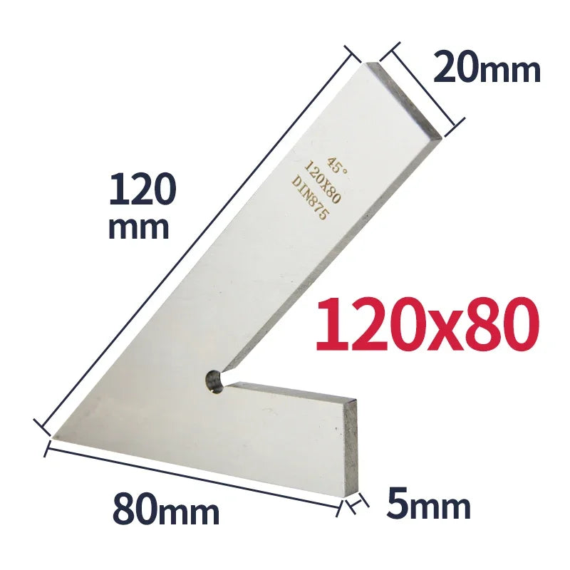 45 Degree Flat Edge Square Measuring Multi Angle Try Square Ruler Gauge Tool Squads Machinist Square With Base Set
