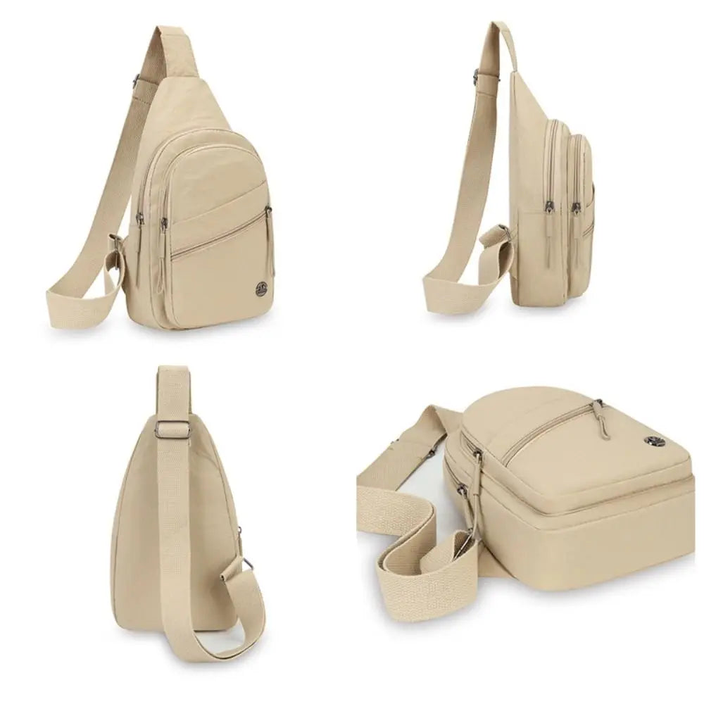 Durable Large Capacity Crossbody Bag Spacious Waterproof Shoulder Bag Adjustable Straps Solid Color Tote Bag Travel Use