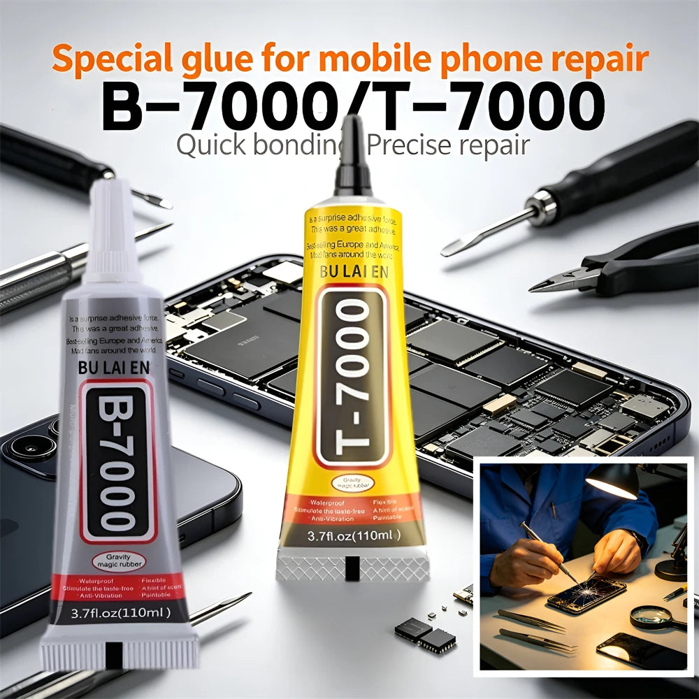 B7000/T7000 Black And Clear Soft Adhesive B-7000 Computer Cell Phone Touch Screen Repair Frame Anti-vibration Universal Glue