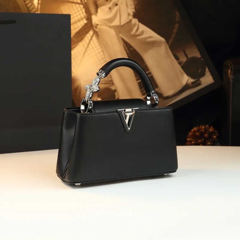 Stylish Designer Party Diaper Bag For Women Luxury Leather Tote Large Capacity Elegant Crossbody Handbag For Evening Outings