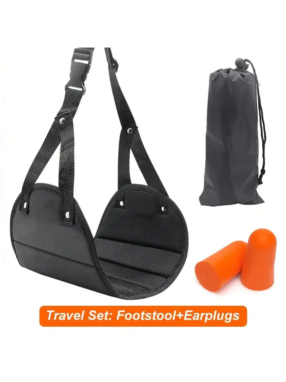 Travel Rest Hanging Footstool Adjustable Straps Multifunctional Portable Hammock Footrest for Home Office Outdoor Airpalne