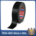 TESA 4651 40mm x 50m (Black) Robust Tape with Excellent Abrasion Resistance