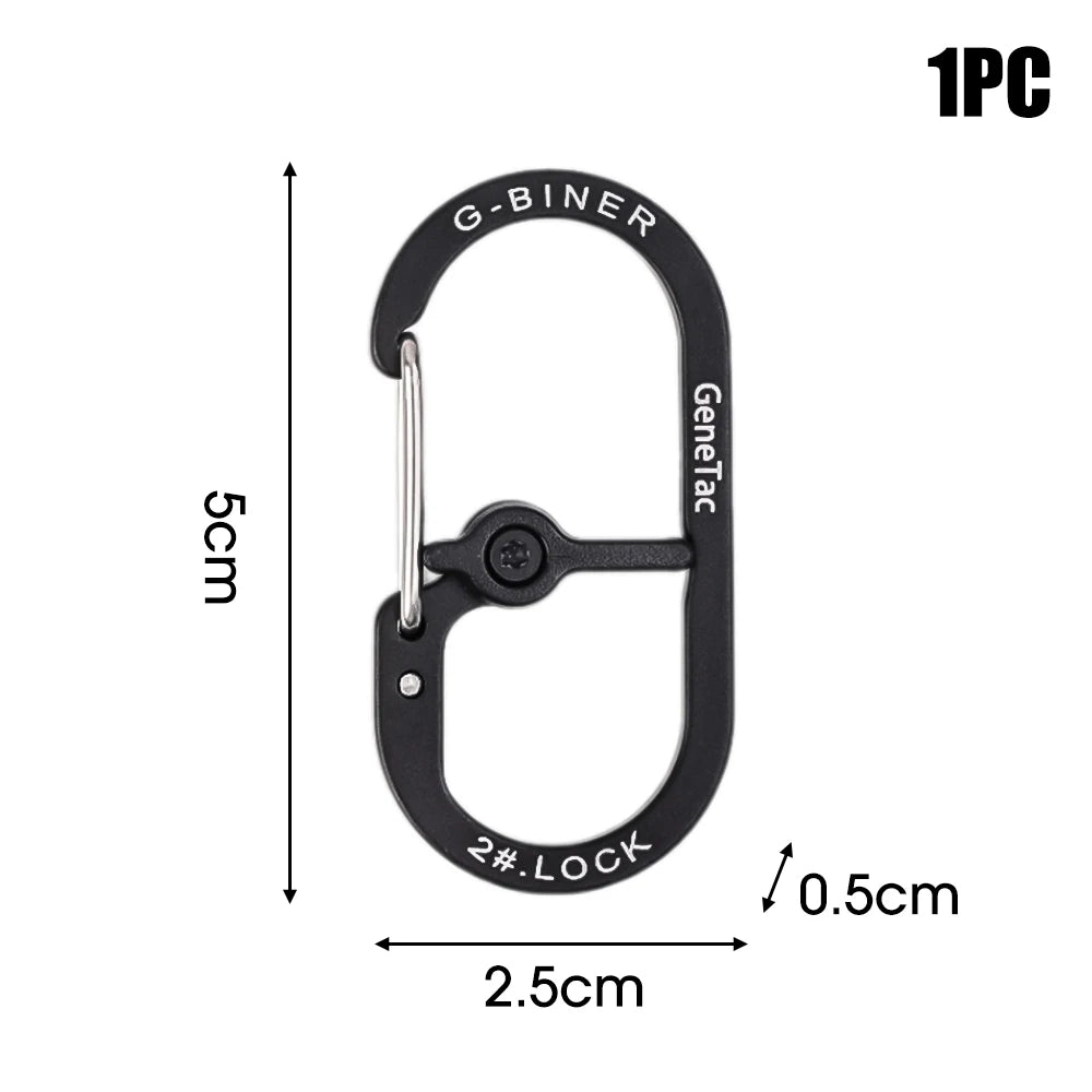 G-type Spring Outdoor Climbing Safety Keychain Aluminum Alloy Multicolor Carabiner  Backpack Buckle Camping Safety Lock