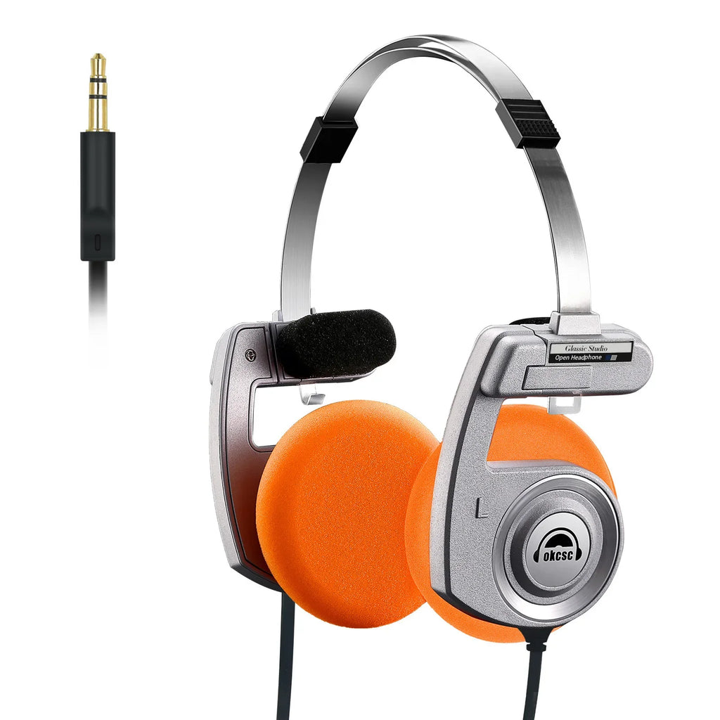 OKCSC Retro 3rd Generation Headphone Only Bluetooth Version 2-in-1 Wired/Wireless Earphones 40mm Driver Open End HiFi Headset