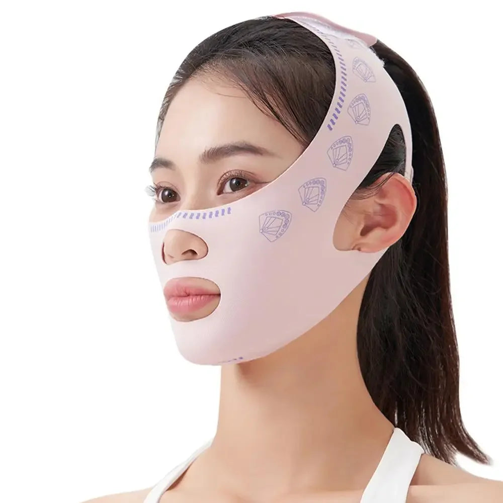 3-Piece Face Sculpting Mask&Face Massage Roller&Gua Sha Tool,Reusable AdjustableV-shaped Face Bandage,Portable Body Massage Tool
