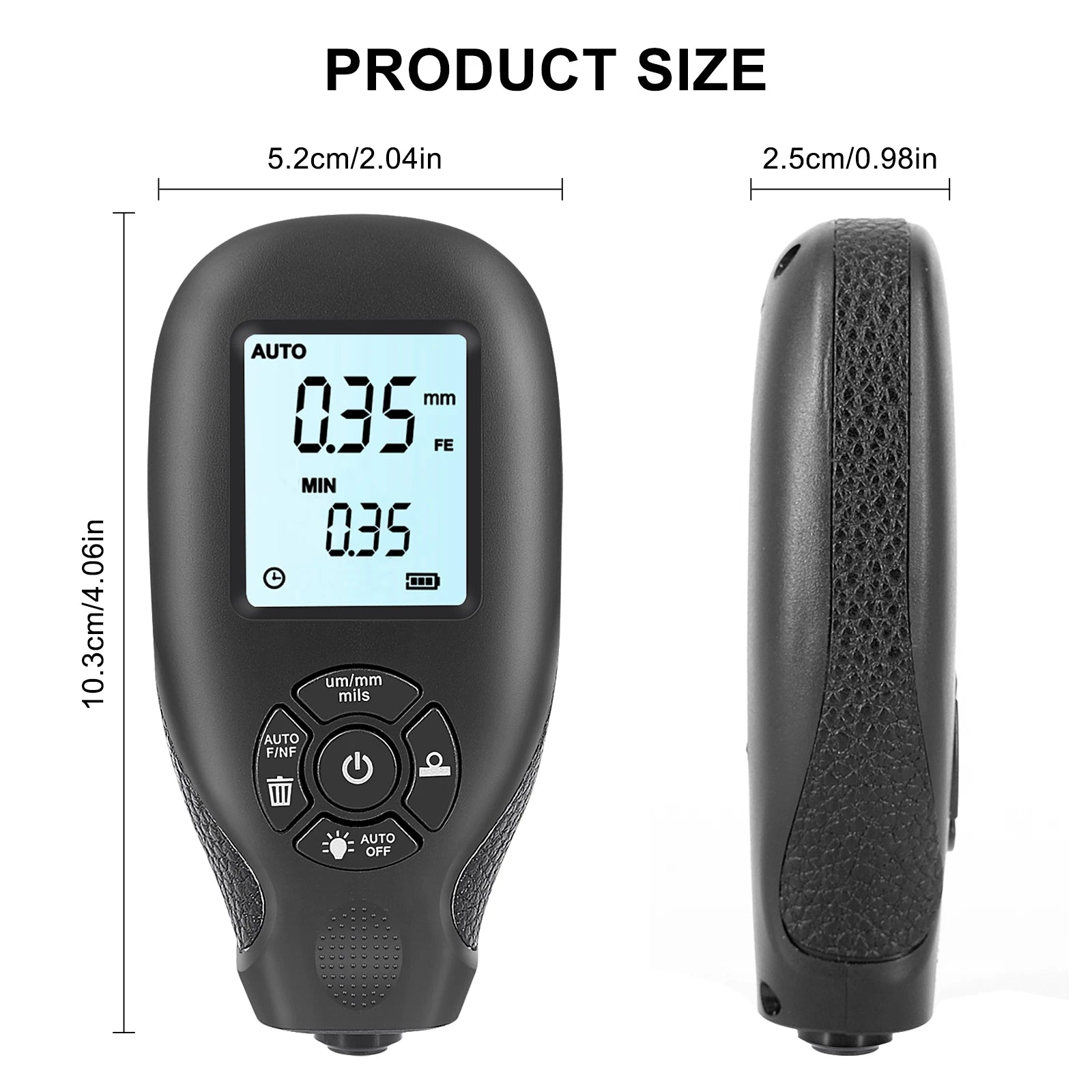 HW-300 Coation Thickness Gauge 0-2000UM Car Paint Film Thickness Tester Car Coating Measuring Tools Automotive Paint DFT Meter