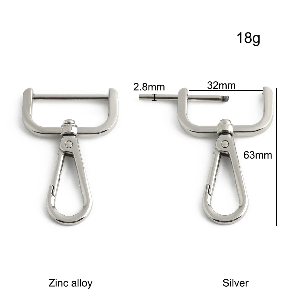 10/40/80PCS 15-20-25-32-38mm Detachable Snap Hook Swivel Clasp Rotating Buckle For Crossbody Bags Dog Collar Rope Accessories