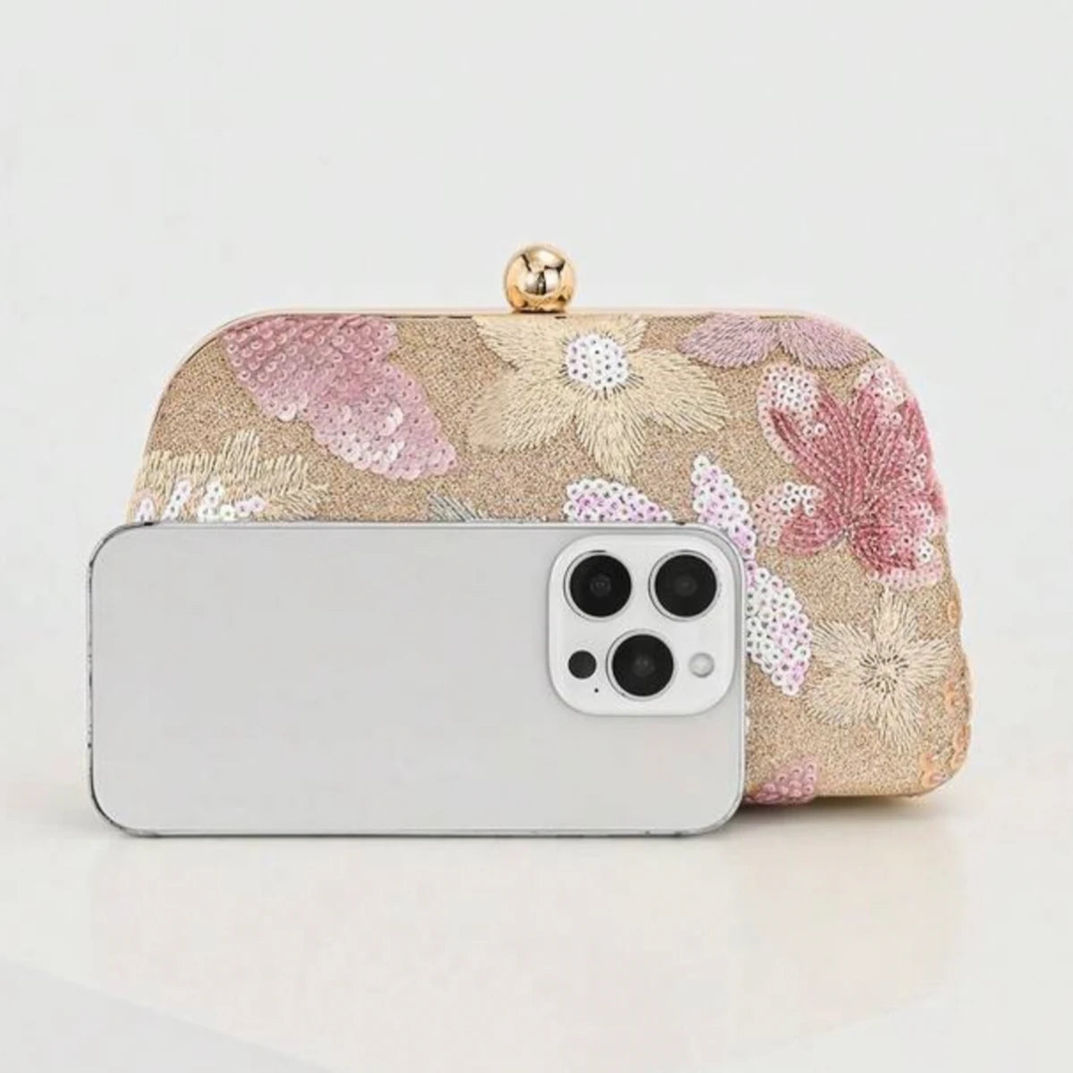 Women's Clutch Bag with Random Floral Design, Light Luxury Socialite Clutch Bag, Wedding Party Dress Bag, High-End Sequin Evening Bag, Sequin Embroidered Evening Bag, Versatile Banquet Clutch Bag, Detachable Shoulder Strap