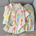 Women's Summer Thin Pajamas with Plaid Heart-Shaped Pattern, Short-Sleeved Shorts, Sweet and Cute, Can Be Worn Outside in Summer, Two-Piece Home Wear Set