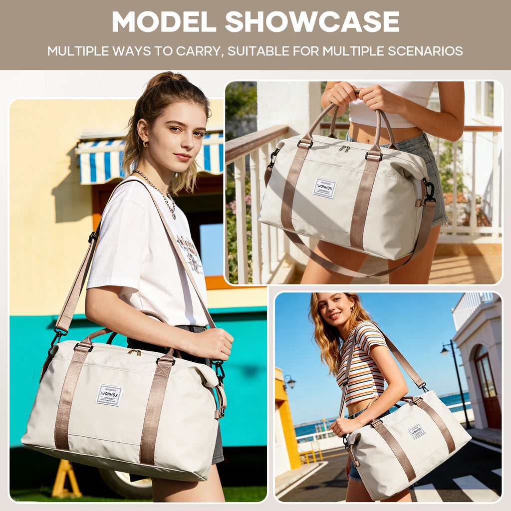 Women's Travel Bag 40x30x20 – Cabin Bag Airplane, Carry-on Luggage Weekend Bag for Women Men Sport, Maternity, Gym Foldable Bag