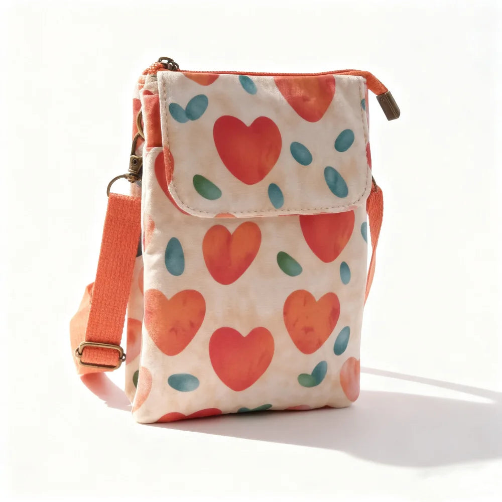 Fresh countryside fabric crossbody phone bag - floral five-layer crossbody women's bag