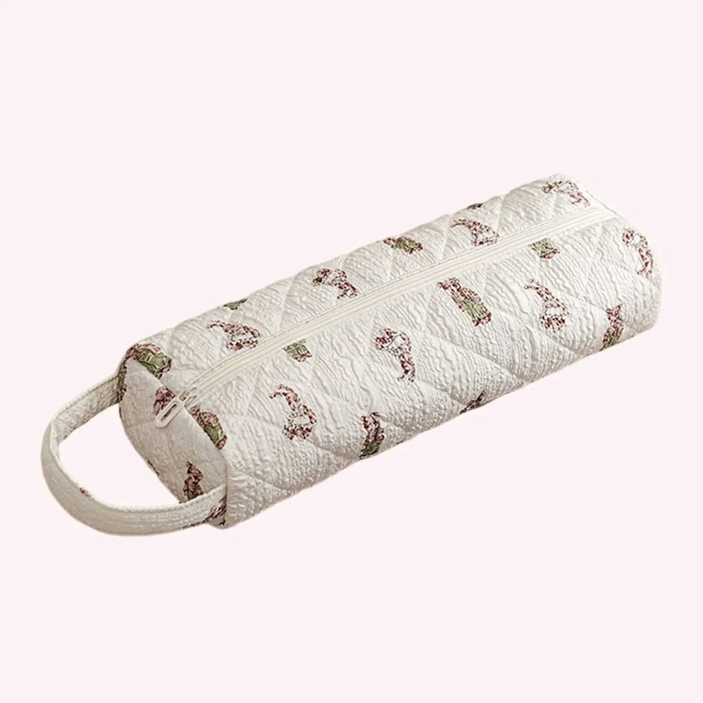 Quilted Portable Pouch Purse Zipper Soft Portable Carrying Case Cozy Soft Gifts for Girls Her Mom Friend Sister Bridesmaid