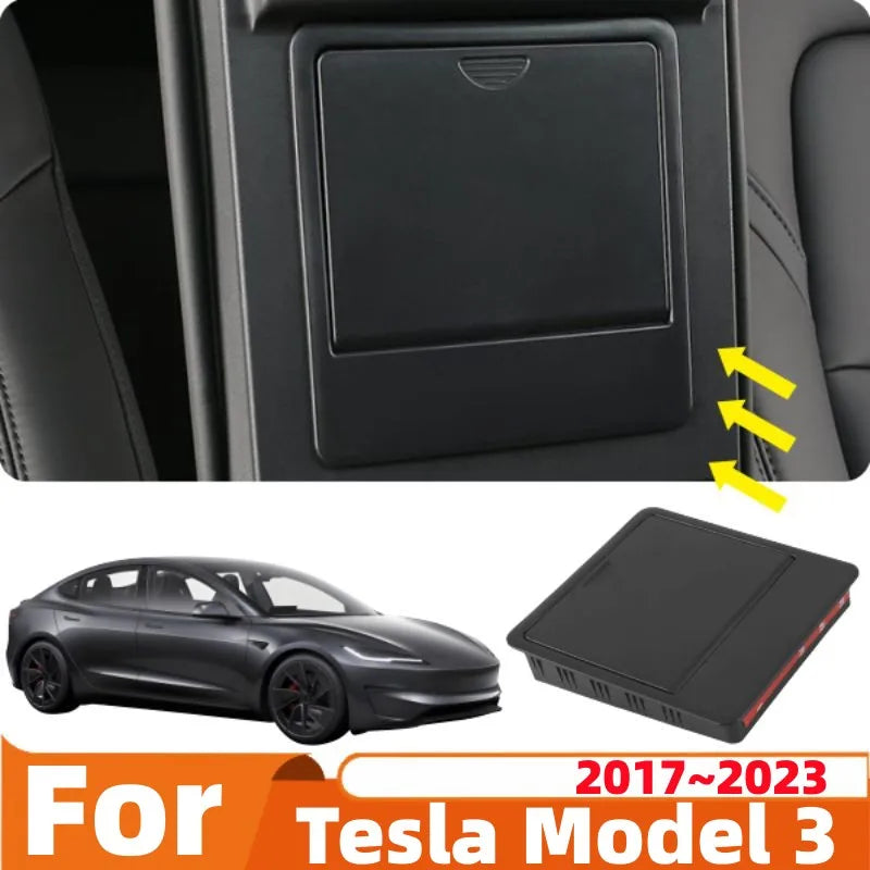 For Tesla Model 3 2017 2018 2019 2020 2021 2022 2023 Car Center Console Tidying Tray Armrest Case Hidden Storage Box Accessories
