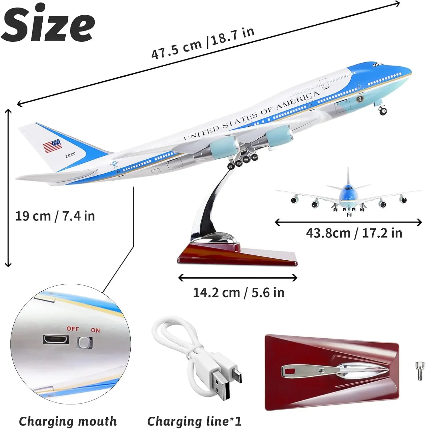1:130 Scale Large Model Airplane Air Force One B747 Plane Models Die-cast Airplanes for Collection or Gift