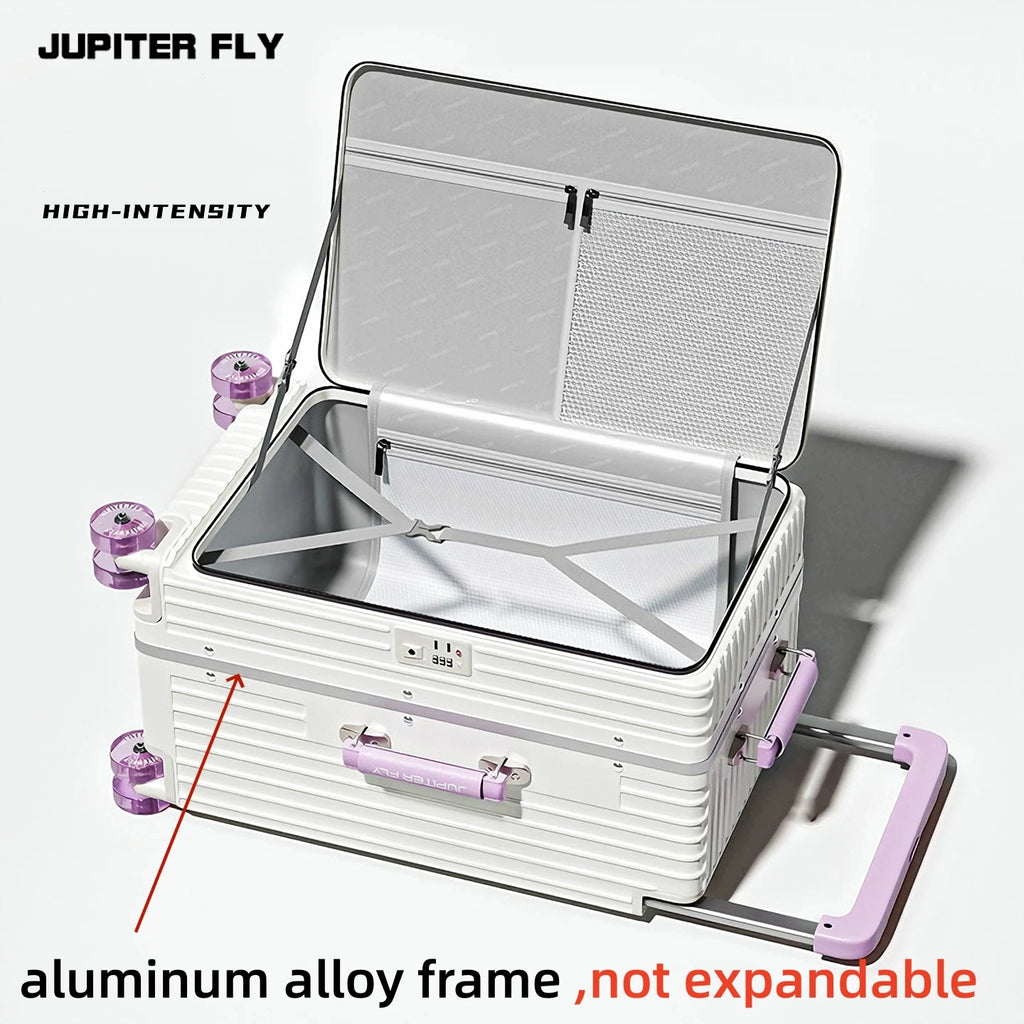 Side Opening Rolling Luggage Wide Trolley Travel 1:9 Deep Warehouse Suitcase with Skating Spinner Wheels TSA Lock PC Material 20
