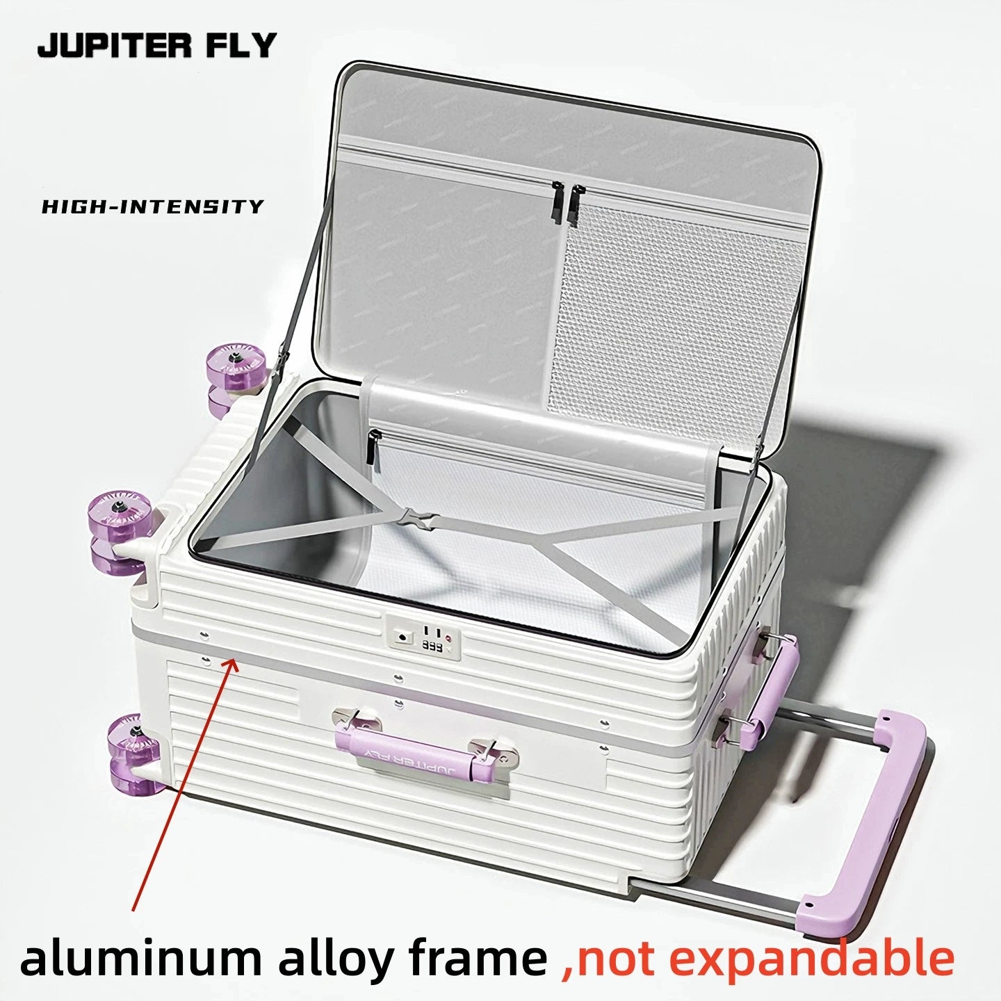 Side Opening Rolling Luggage Wide Trolley Travel 1:9 Deep Warehouse Suitcase with Skating Spinner Wheels TSA Lock PC Material 20