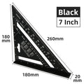 Angle Ruler 12 Inch Metric Imperial Aluminum Alloy Triangular Measuring Ruler Woodwork Triangle Angle Protractor Scriber