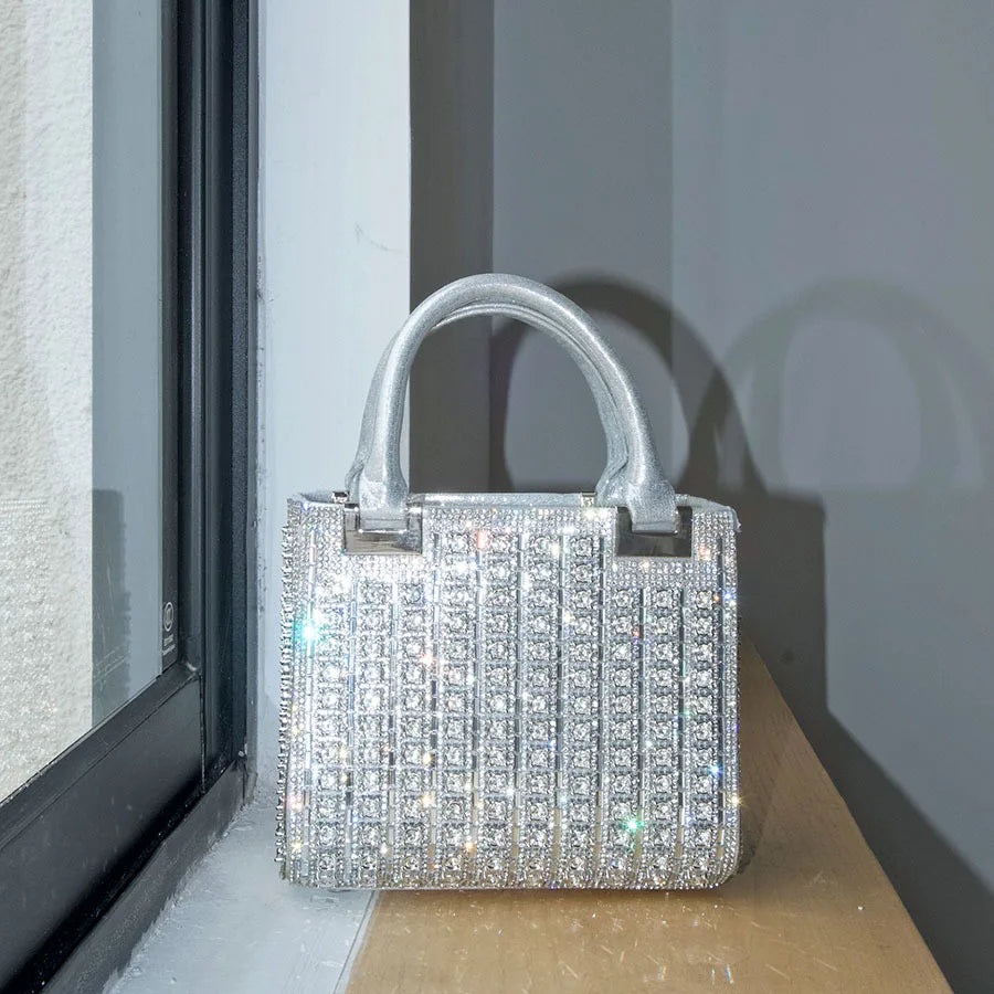 Banquet diamond bag metal cheongsam bag handbag retro small square bag