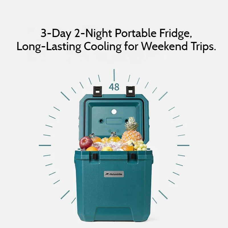 Naturehike Outdoor Camping Cooler Box 17/24/36L Insulated Ice Bucket Portable Car PU Refrigerator Large Capacity Pulley Ice Box