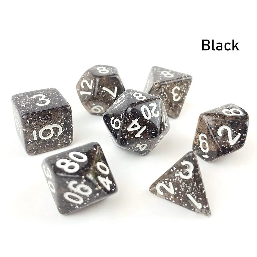 7Pcs Digital Dice Set Double Colors Acrylic Table Game Opaque Polyhedral Dices for DND Dice Tabletop Role-Playing Game Dice Gift