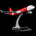 1/400 Scale Air Asia A320 16cm Metal Diecast Airplane Model Toy Kit with Stand for Collections and Displays or Boys Gift