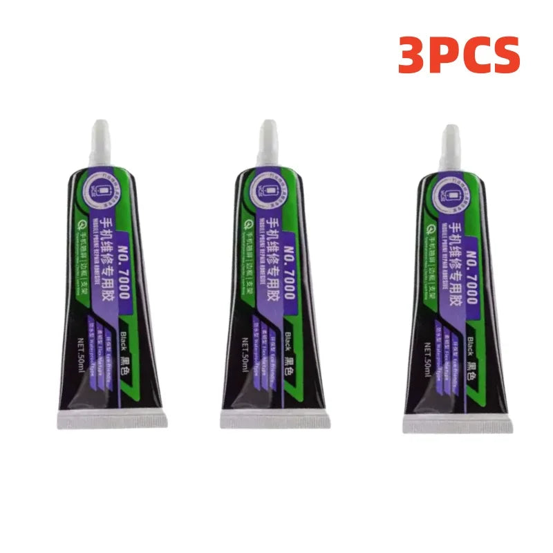 NO.7000 Black Soft Adhesive NO.7000 Computer Cell Phone Touch Screen Repair Frame Anti-vibration Universal Glue 50ML