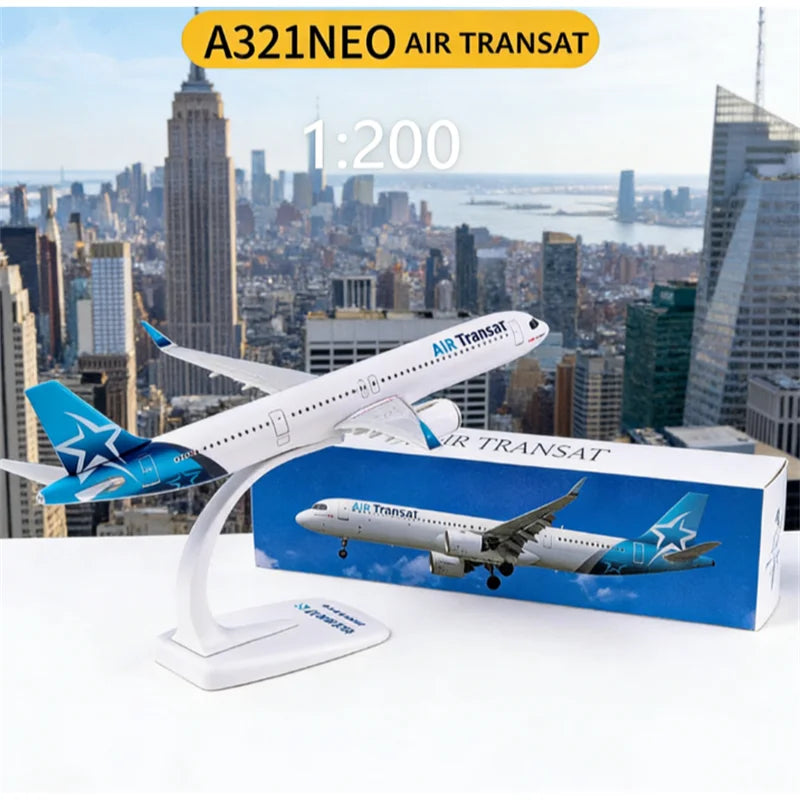 1:200 Scale AIR Transat A321 NEO Airways Airlines ABS Plastic Airplane Model Aircraft Plane Assembly Collection Display Fans