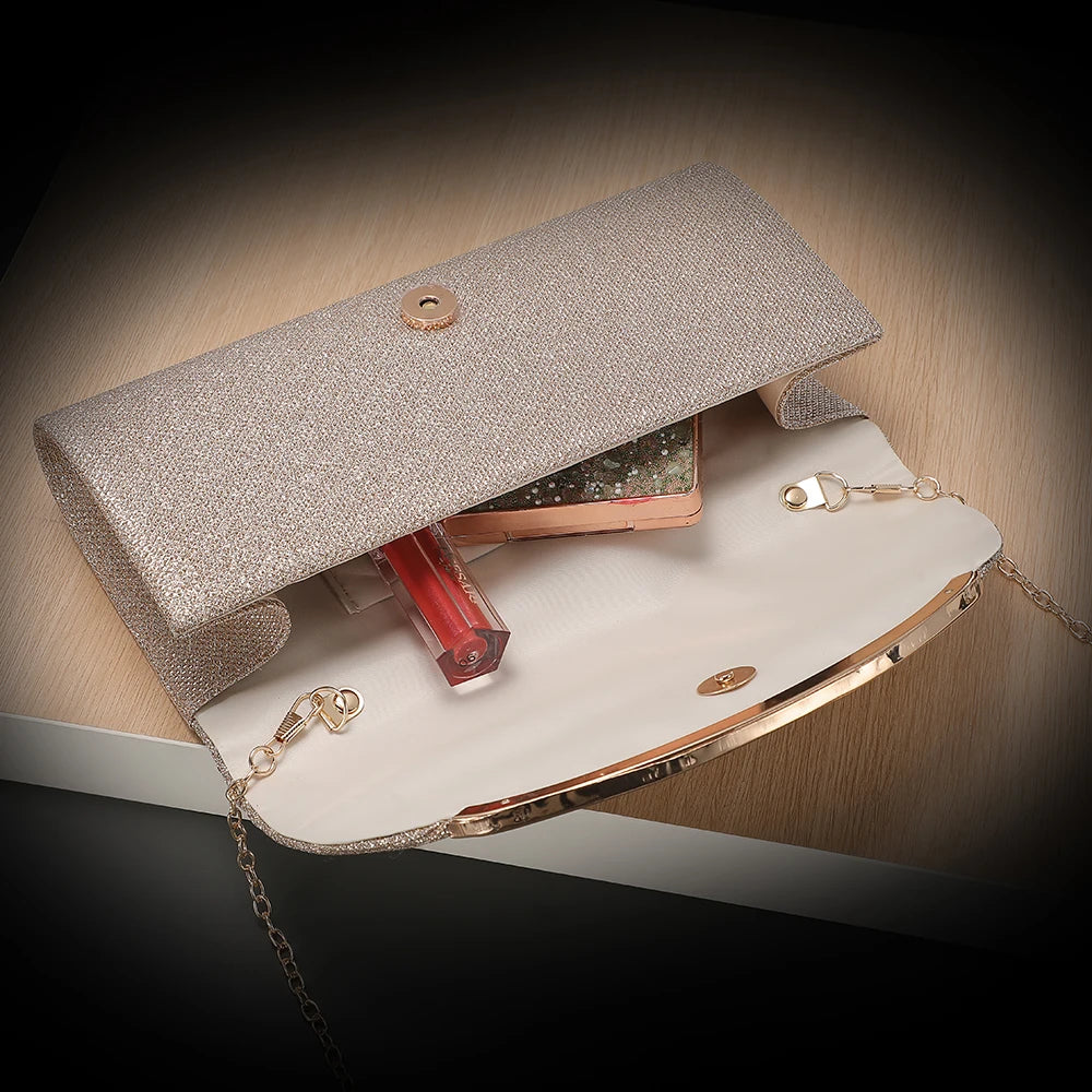 New Elegant Style Evening Bag - Versatile Chain Shoulder Sling Bag for Romantic Date Storage
