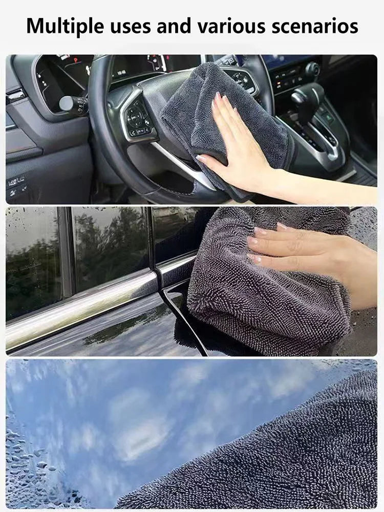 Gray Water Absorbing Ultra Fine Fiber Car Drying Towel for Cleaning Car Details Without Scratches Super Strong Water Absorbing