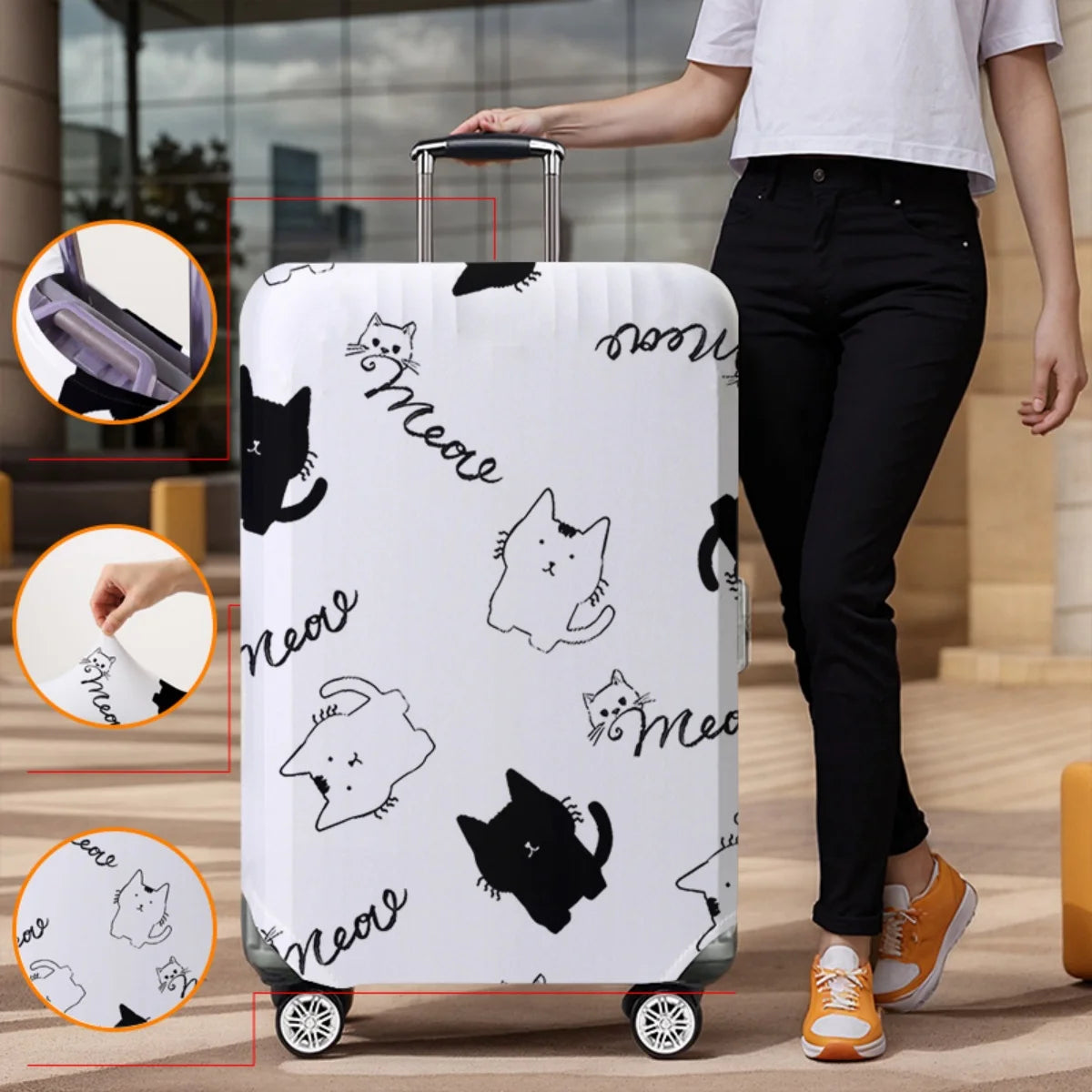 Luggage Cover Protector Elastic Waterproof Dustproof For 18-32 Inch Suitcase Travel Accessories