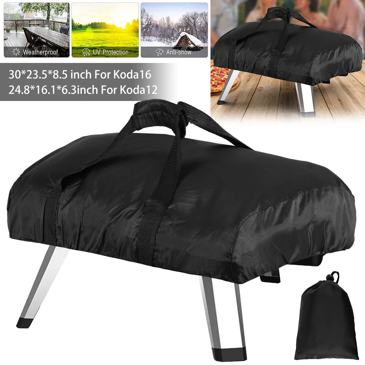 BBQ Grill Dust Bag Pizza Oven Cover Bakingware Storage Bag for Home Kitchen Outdoor Camping Picnic Oxford Fabric Waterproof Case