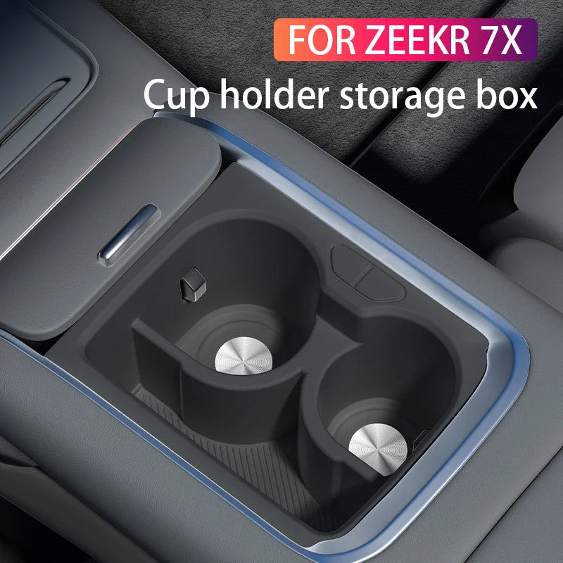 Cup holder For zeekr 7x 2025 2024 Central control cup holder storage box Liquid silicone gel Cup holder Car interior accessories