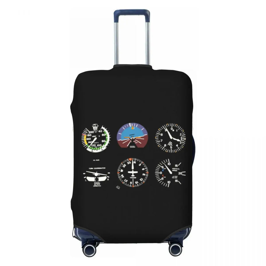 Custom Fashion Airbus Fighter Pilot Luggage Cover Protector Washable Aviation Airplane Travel Suitcase Covers