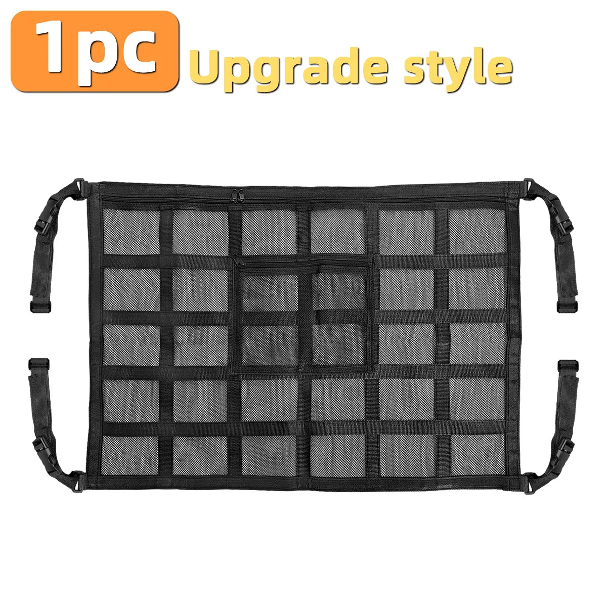 Yitong 1PC Car Ceiling Storage Mesh Bag Double-Layer Elastic Mesh Car Roof Storage Container Miscellaneous Storage Auto Parts
