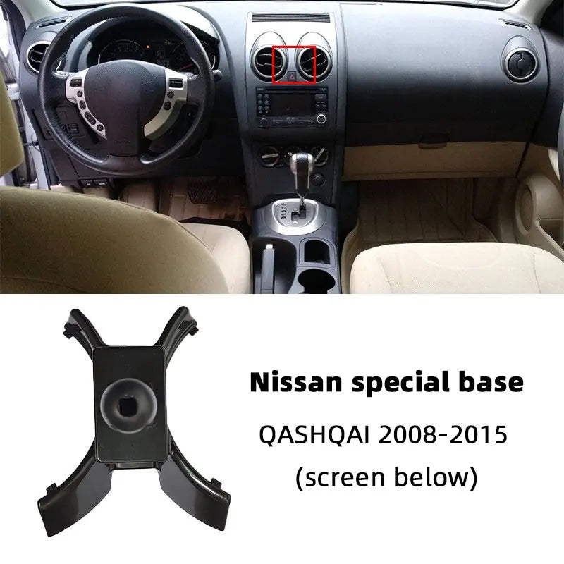 For Nissan X-trail Qashqai Rogue Sport Rogue Altima Versa Car Mobile Phone Holder Base Fixed Air Outlet Bracket Accessory