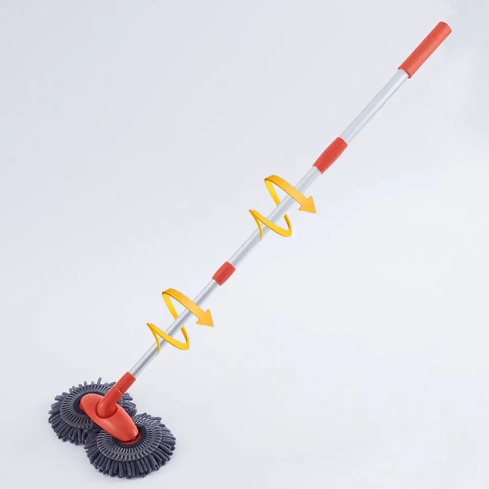 Double Brush Head Car Washer Mop Three-Section Telescopic Adjustable Car Cleaning Kit 360° Flexible Rotation Long Handle