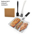 Practical Barbecue Grill Non-Stick Grill Basket with Handle BBQ Roast Rack for Home Outdoor Picnic Camping Accessories