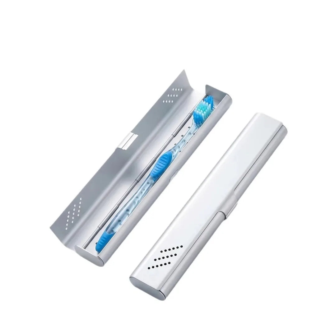 Aluminum Material Aluminum Toothbrush Case Empty Design Portable Size Toothbrush Box Container Durable Construction