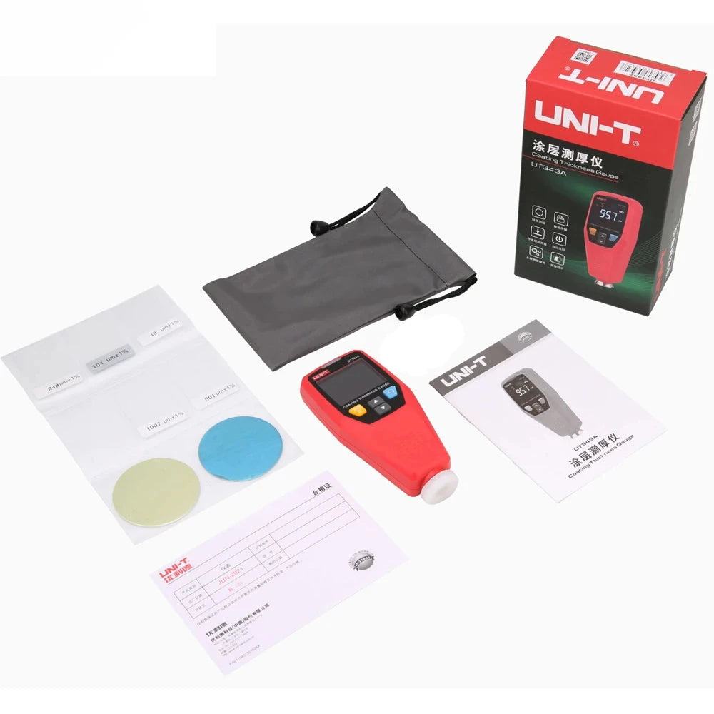 UNI-T UT343A UT343D Coating Thickness Gauge Professional Car Paint Metal Ceramic Automotive Paint Film FE NFE Thickness Tester