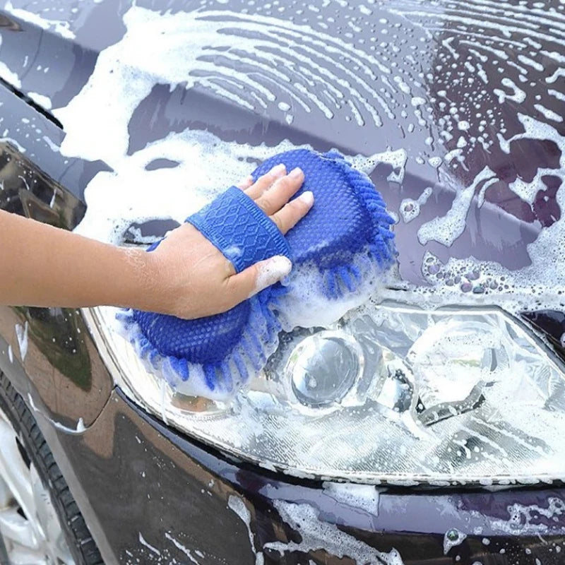 Soft Microfiber Chenille Car Wash Sponge Detailing Care Washing Brush Pad Auto Body Washing Towel Gloves Gentle Cleaning Tools