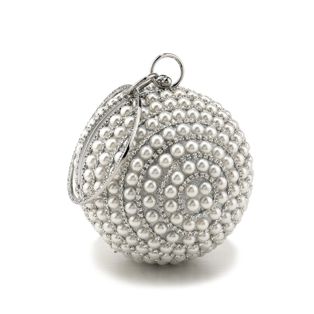 Party Clutch With Beaded Diamonds Evening Bags Pearl Handbags Ball Design Party Rhinestones Dress Purse