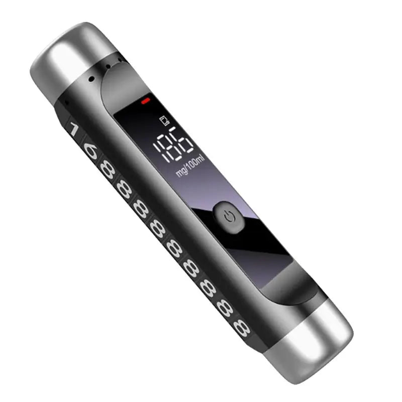 AU28-Portable Alcohol Tester LCD Display Drunk Driving Test Breathalyzer Alcohol Detector Temporary Parking Number Plate