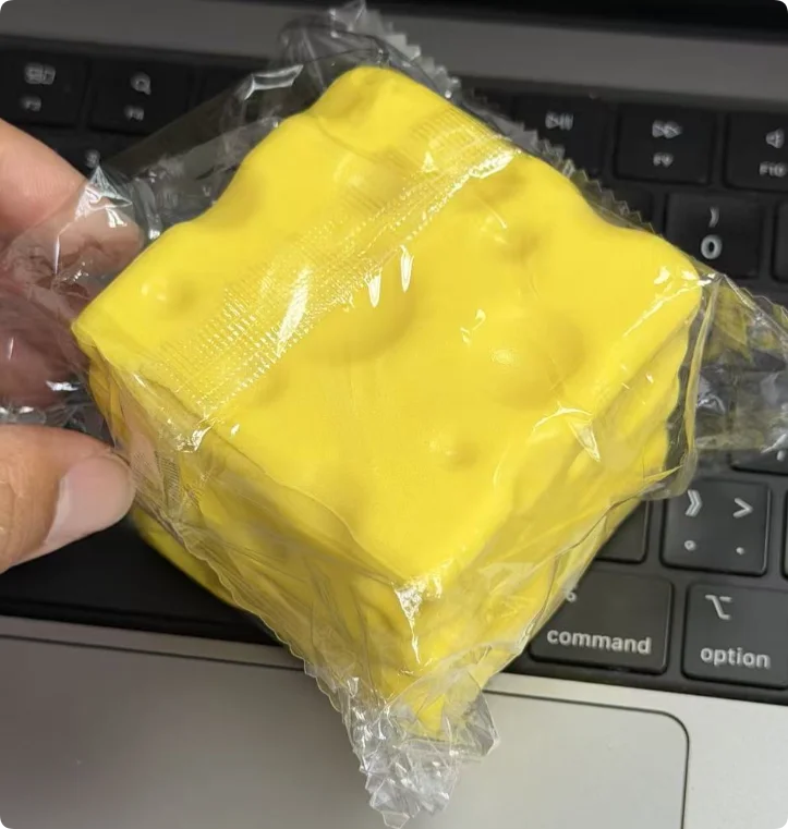 Taba Cheese Cube Stress Ball Non Rebound Shapeable Squeeze Toy Portable Sensory Fidget Toy For Kids Adults Relax