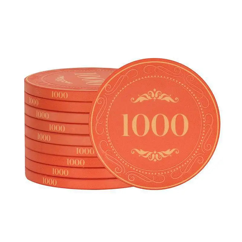 10pcs Poker Chips 43mm Ceramic Matte Texture Professional Texas Poker Botton Code Baccarat Game Board Table Entertainment Set