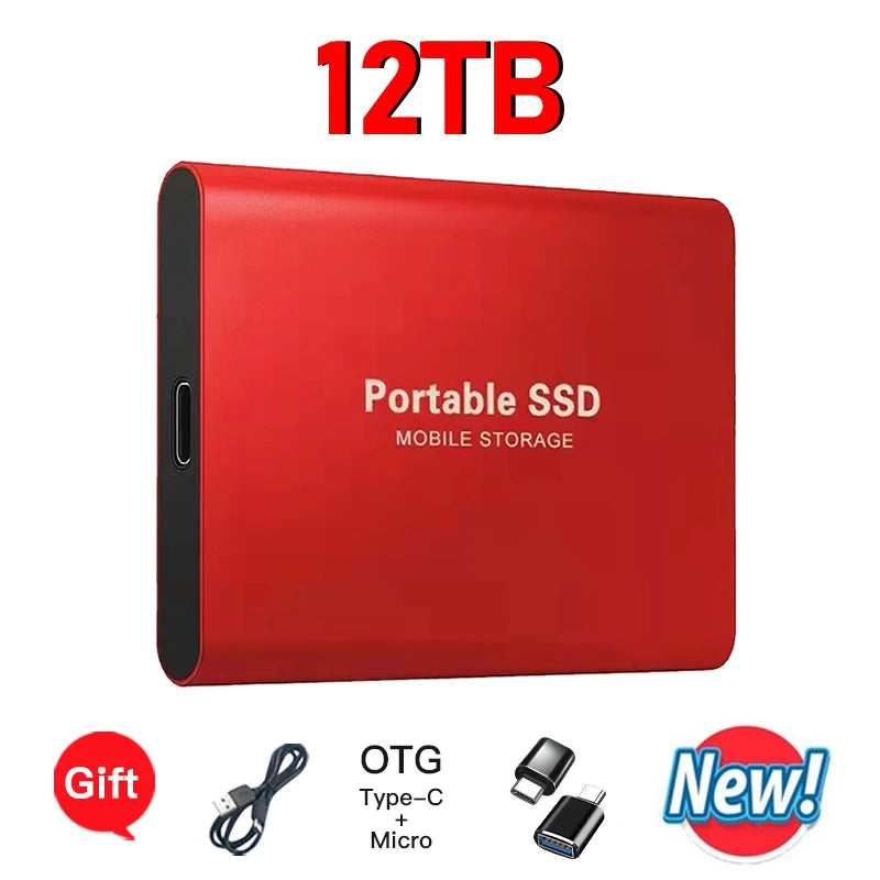 High-speed SSD 2TB Portable External Hard Drive Suitable for daily storage and backup