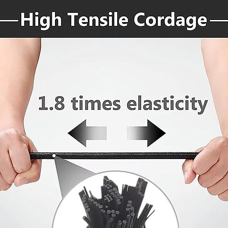 For Camping Tent, Suitcase, Bicycle, Cooler - Heavy Duty Rope & Safety Hook Locks, Adjustable Elastic Strap 8mm Bungee Cord