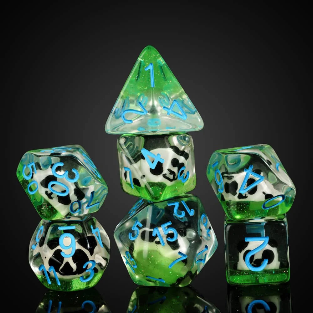 Cusdie Cute Animals DnD Dice Resin D4 D6 D8 D10 D% D12 D20 Polyhedral Dice Set for D&D Pathfinder Role Playing Table Board Games