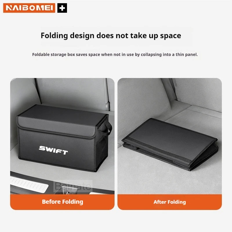 Car Trunk Foldable Storage Box For Suzuki Swift ZA ZD 2014 2017 2020-2026, Multi-Functional Folding Interior Storage Accessories