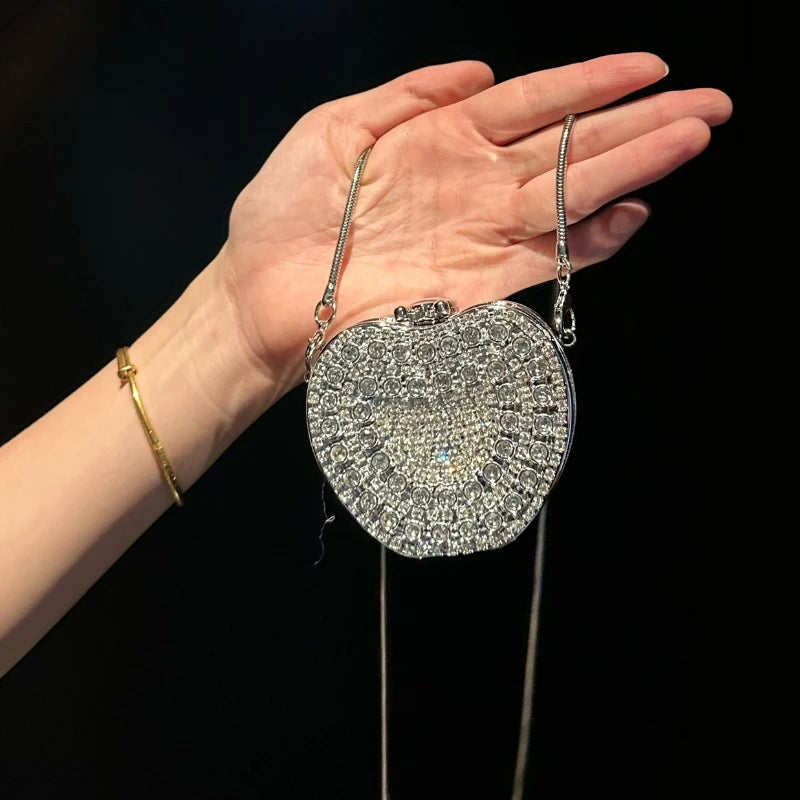 Silver Mini Rhinestone Evening Bag Acrylic Banquet Bag for Women Fashion Evening Party  Clutch Purse Shinny Small Wallet 2026